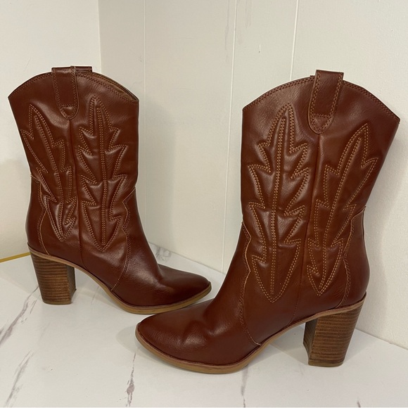 MIA Shanan Quilted Faux Leather Western Heeled Boots Size 8.5M - Picture 3 of 11